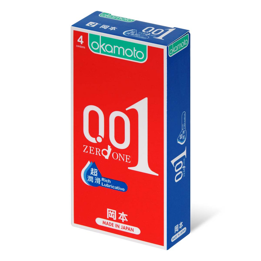 Okamoto 岡本 0.01 水性聚氨酯超潤滑 4 片裝 PU 安全套