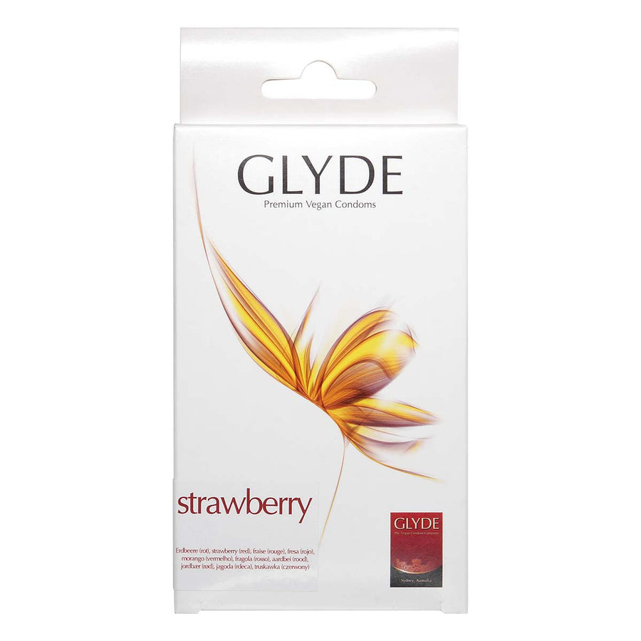 超特價-Glyde 格蕾迪 素食主義安全套 草莓香 10 片裝 乳膠安全套(使用限期:10/2024)